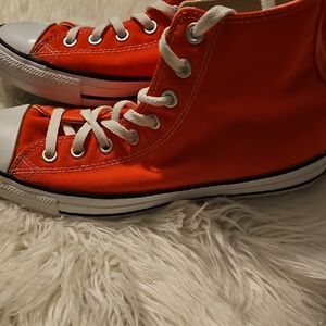 Converse Crimson Orange High-Top Sneakers Sz. 11 Women's Men's Sz. 9
